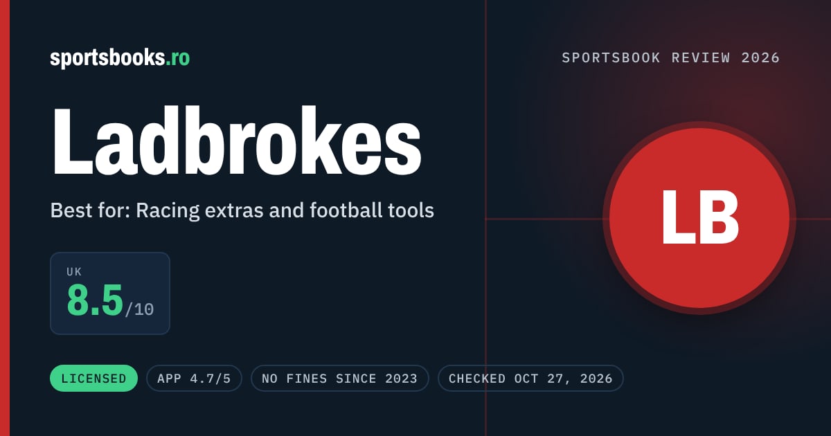 Ladbrokes review summary: United Kingdom 8.5 out of 10. Best for racing extras and football tools.