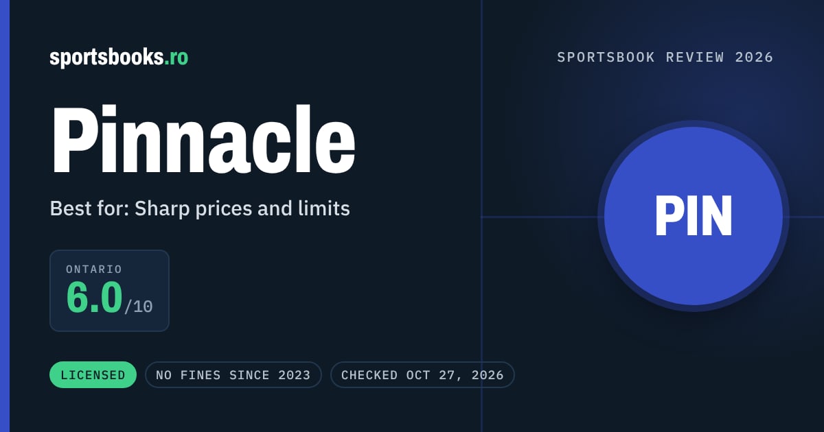 Pinnacle review summary: Ontario 6.0 out of 10. Best for sharp prices and limits.